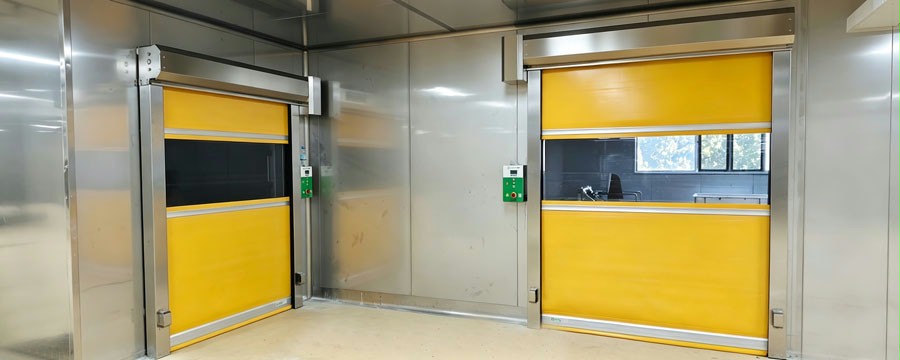 食品车间304不锈钢快速卷帘门防虫防尘方案